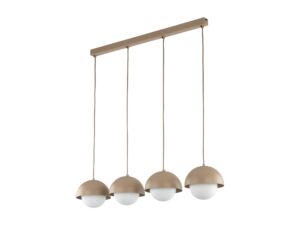 Miniaturka 2 - Lampa wisząca Bono 4-punktowa piaskowy beż i białe szklane klosze, ujęcie produktowe