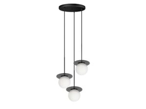 Miniaturka 1 - Potrójna lampa wisząca BORRA B 3P czarna na białym tle