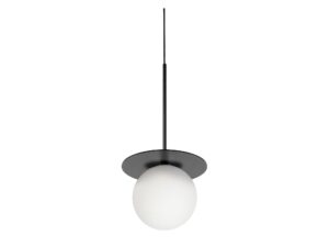 Miniaturka 1 - Lampa BORRA B czarna z szerokim dyskiem i białą kulą