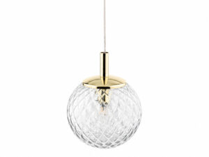 Miniaturka 2 - Lampa wisząca Cadix złota ze szklanym kloszem 14 cm na białym tle