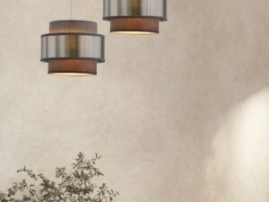 Miniaturka 1 - Lampa Calatena z dwoma szarymi abażurami w aranżacji