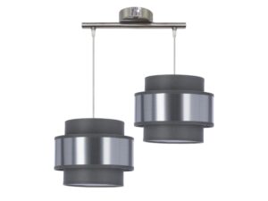 Miniaturka 2 - Lampa wisząca Calatena chromowana z szaro srebrnymi abażurami
