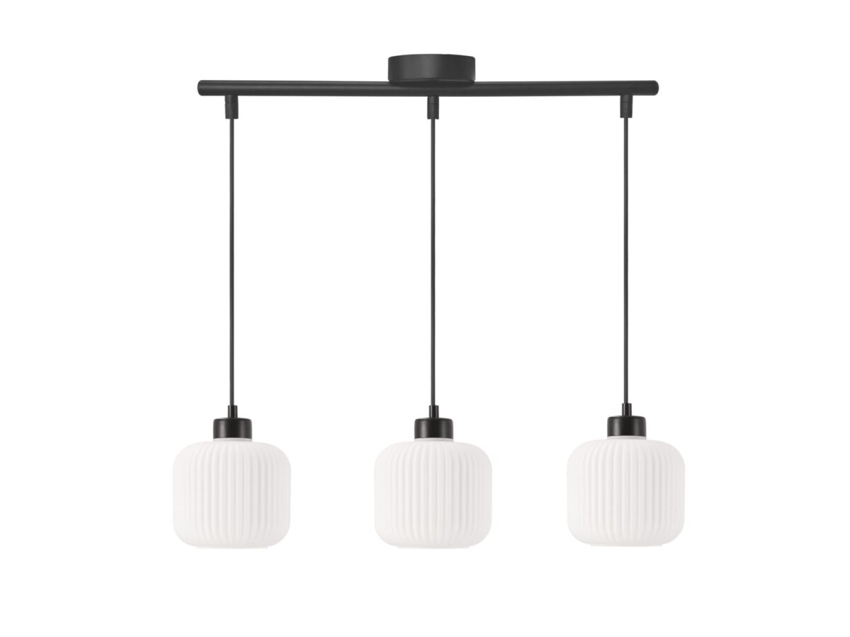 Lampa wisząca Calera 3-punktowa z białym szkłem 57 cm