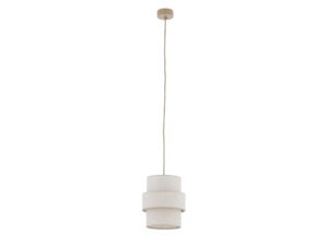 Miniaturka 6 - Lampa wisząca Calisto 20 cm piaskowy beż z tekstylnym abażurem na białym tle