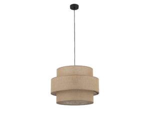 Miniaturka 4 - Lampa wisząca Calisto 50 cm z jutowym abażurem na białym tle