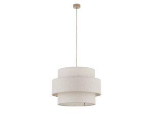 Miniaturka 2 - Piaskowobeżowa lampa wisząca Calisto 50 cm na białym tle