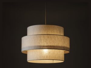 Miniaturka 3 - Lampa wisząca Calisto z lnianym abażurem w kolorze piaskowym