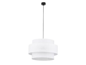 Miniaturka 4 - Biała lampa wisząca Calisto z trzema abażurami na białym tle