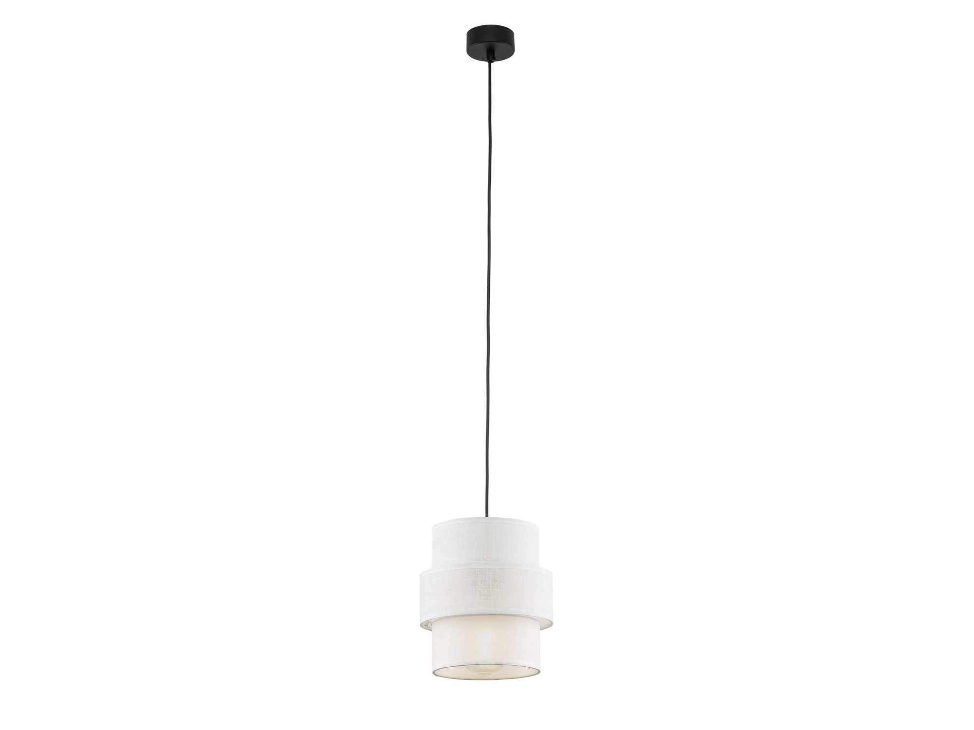Biała lampa wisząca Calisto 20 cm na białym tle
