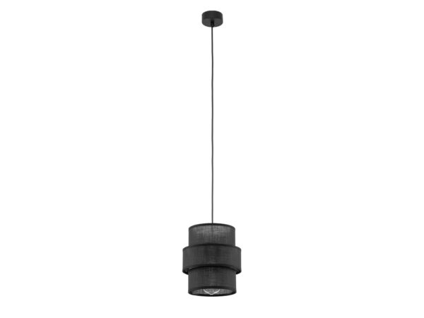 Czarna lampa wisząca Calisto 20 cm na białym tle