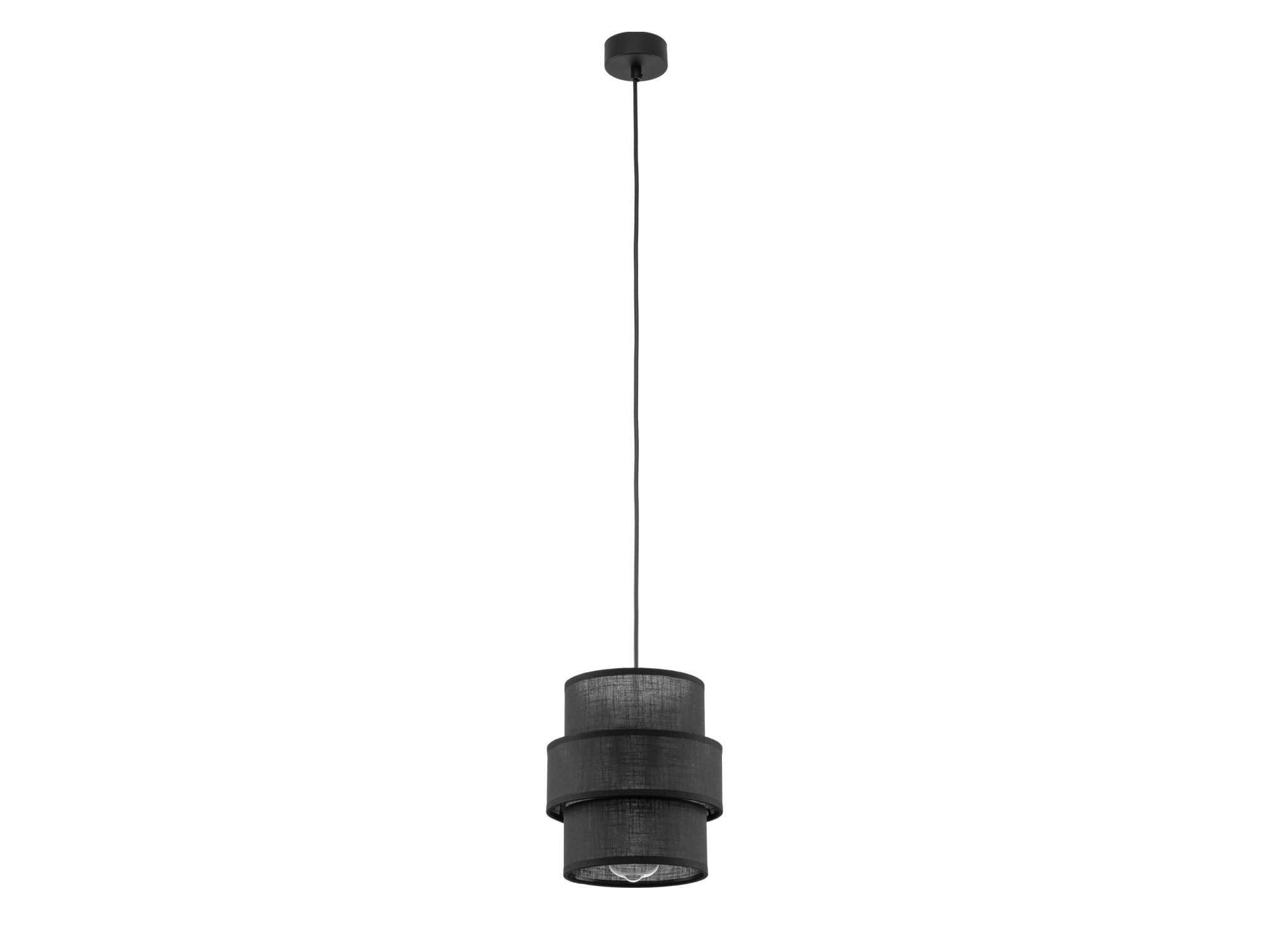 Czarna lampa wisząca Calisto 20 cm na białym tle