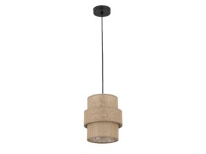 Miniaturka 2 - Lampa wisząca Calisto z jutowym abażurem na białym tle