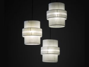Miniaturka 5 - Biała lampa wisząca Calisto Koło z warstwowymi kloszami, drugie ujęcie