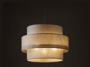 Miniaturka 7 - Lampa wisząca Calisto 3-punktowa piaskowy beż w aranżacji, drugi widok