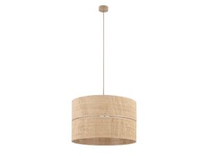 Miniaturka 2 - Lampa wisząca Calma 50 cm z okrągłym abażurem z rafii na białym tle