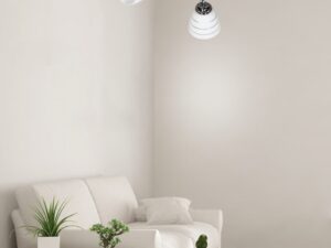 Miniaturka 1 - Chromowana lampa Calono z trzema kloszami w aranżacji pomieszczenia