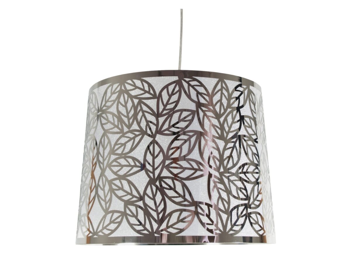 Lampa wisząca Caloreta 35 cm chrom z wzorem liści