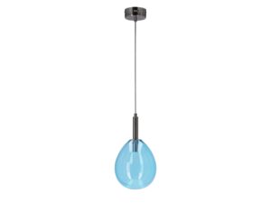 Miniaturka 1 - Lampa wisząca Camatena z niebieskim szklanym kloszem