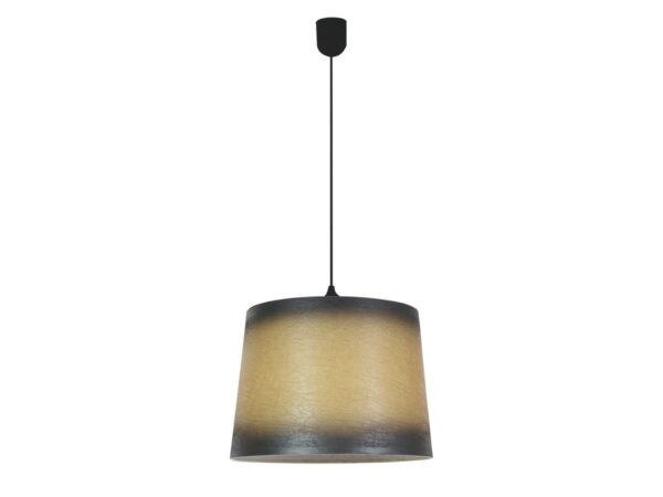 Lampa wisząca Camesano z czarno-złotym cieniowanym abażurem i ciemnym zawieszeniem