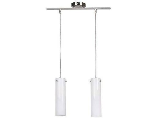 Lampa wisząca Camivano dwa cylindryczne klosze na belce sufitowej
