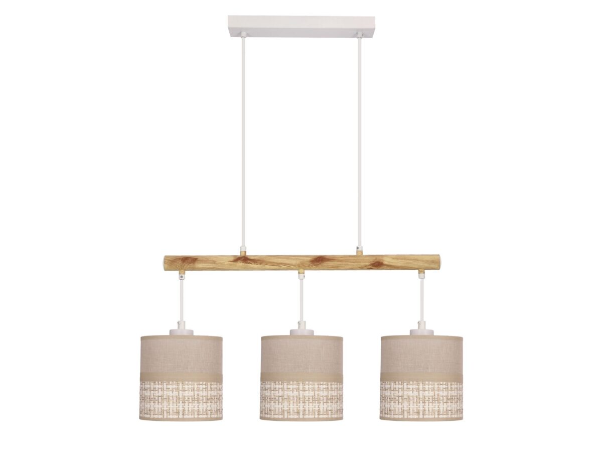 Lampa wisząca Camovano 3-punktowa 64 cm biało-beżowa