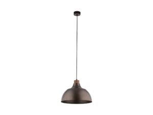 Miniaturka 3 - Brązowa lampa wisząca Cap z metalowym kloszem na białym tle