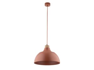 Miniaturka 2 - Ceglasta lampa wisząca Cap z pojedynczym metalowym kloszem na białym tle