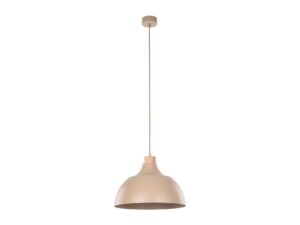 Miniaturka 4 - Lampa wisząca Cap w kolorze piaskowego beżu z metalowym kloszem na białym tle
