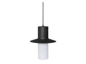 Miniaturka 1 - Lampa wisząca CAPONIO A czarna z mleczną szklaną osłoną