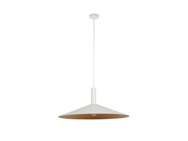 Lampa wisząca Capri M biała z miedzianym wnętrzem klosza