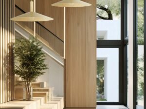 Miniaturka 6 - Dwie lampy wiszące Capri M złote w nowoczesnym wnętrzu