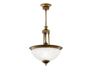 Miniaturka 7 - Lampa wisząca Carmen ze szklanym kloszem, antyczny mosiądz na białym tle