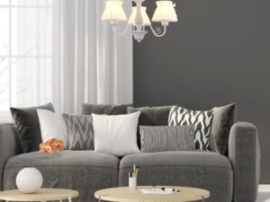 Miniaturka 1 - Lampa wisząca Celadano z białymi abażurami we wnętrzu