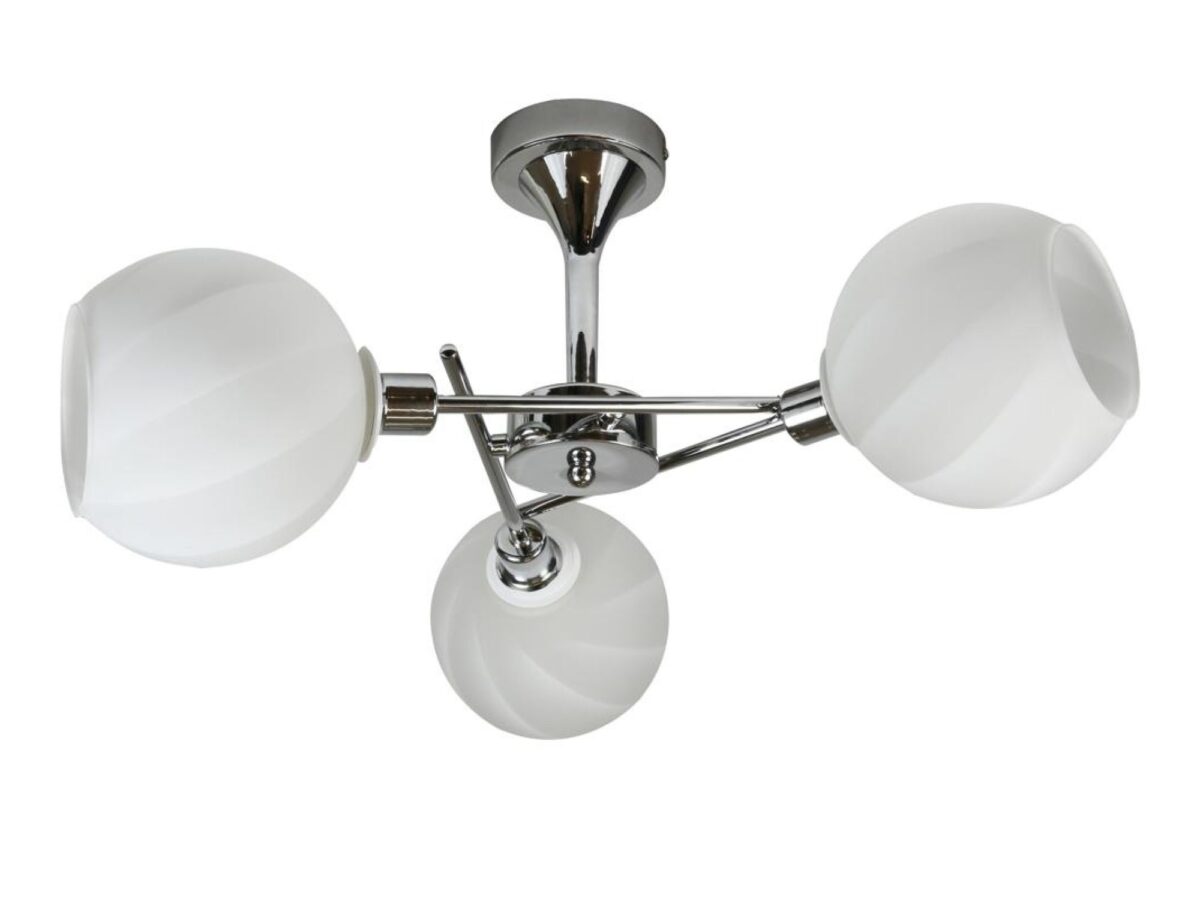 Lampa wisząca Celavio chrom 3-punktowa z białymi kloszami