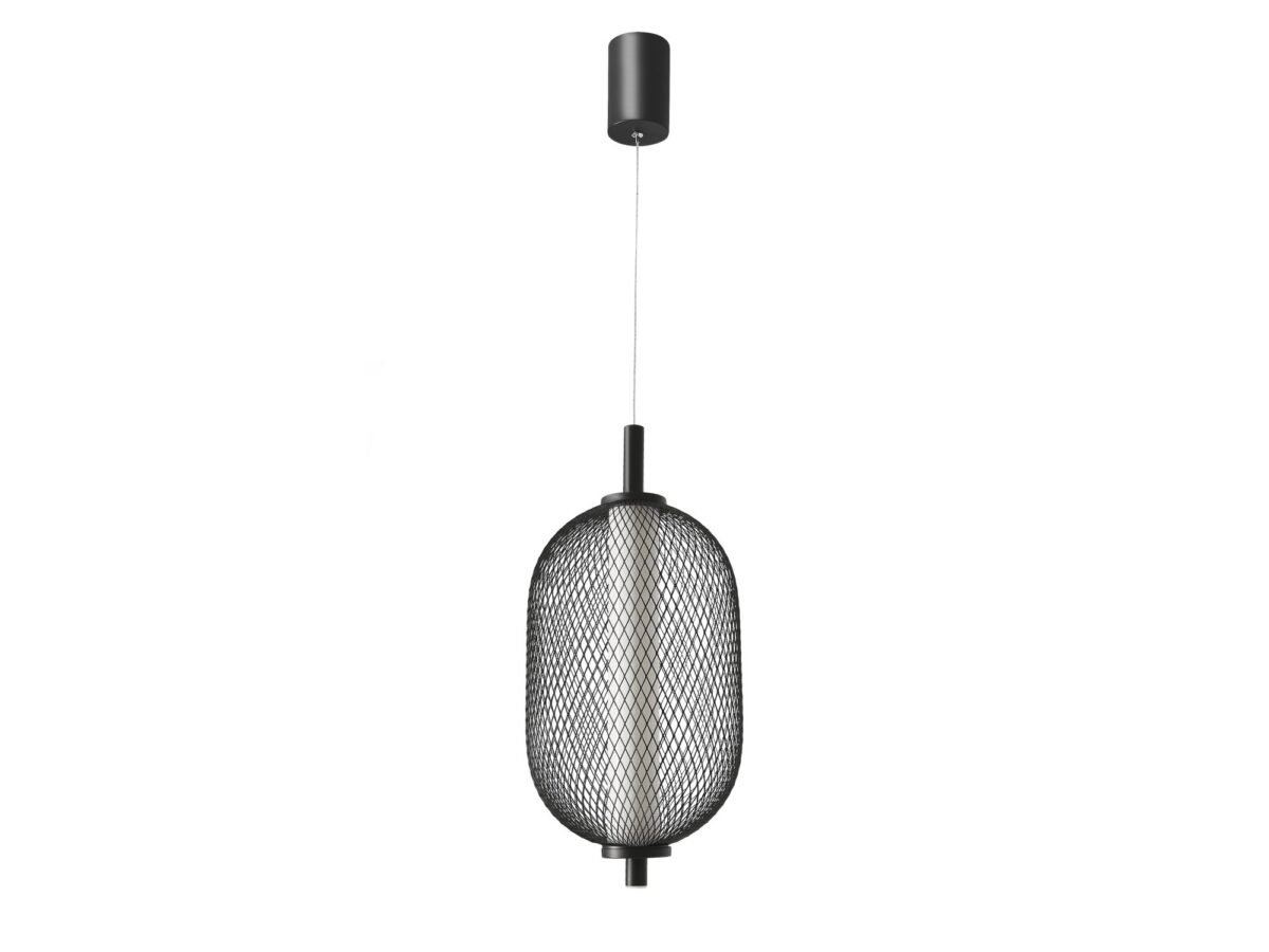 Lampa wisząca Celenia LED 10 W 15 cm czarna z białym kloszem