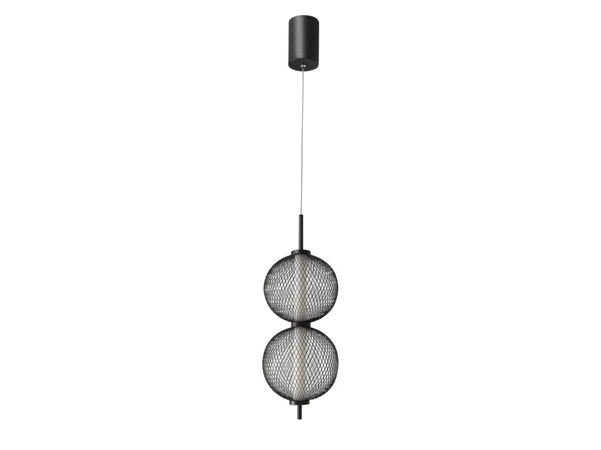 Lampa wisząca ażurowa Celenia LED 14 cm czarna
