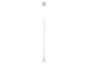 Miniaturka 1 - Biała lampa wisząca Celidano z długim metalowym kloszem