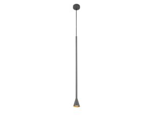 Miniaturka 4 - Szara lampa wisząca Celidano z długim metalowym kloszem