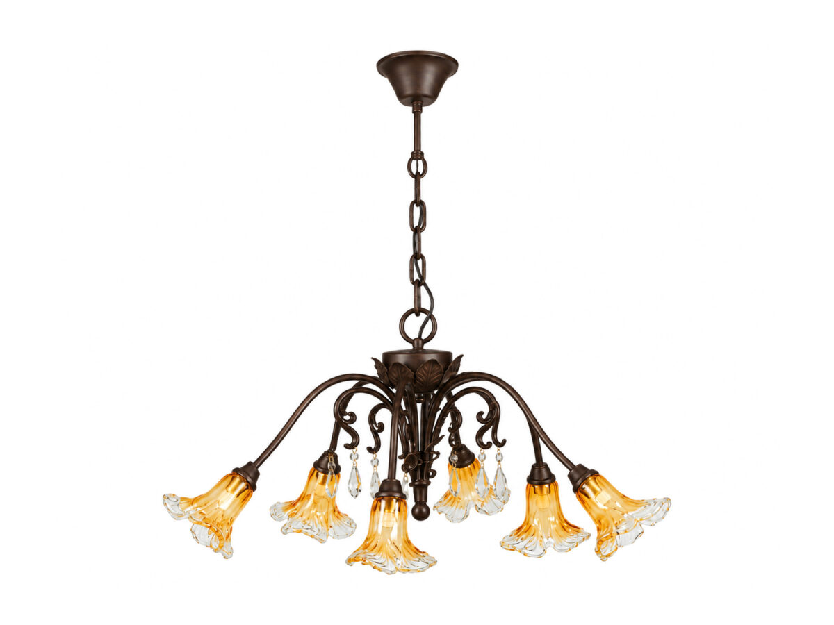Lampa wisząca Celisena 6-punktowa na łańcuchu w patynie