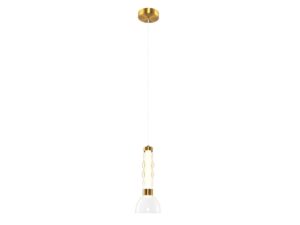 Miniaturka 3 - Lampa wisząca Celitira 13 W, krótki klosz bursztynowy na białym tle