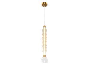 Miniaturka 1 - Lampa wisząca Celitira 18 W, bursztynowy klosz na białym tle
