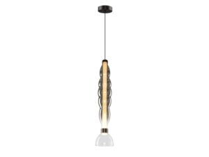Miniaturka 5 - Lampa wisząca Celitira 18 W, klosz ze szkła przydymionego na białym tle
