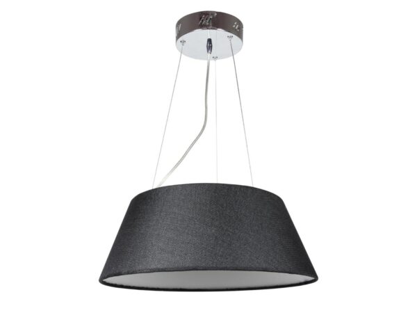 Czarna okrągła lampa wisząca Celomela LED 19 W z tkaninowym abażurem