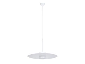 Miniaturka 10 - Lampa wisząca Charlie L biała z okrągłym metalowym kloszem, cała oprawa