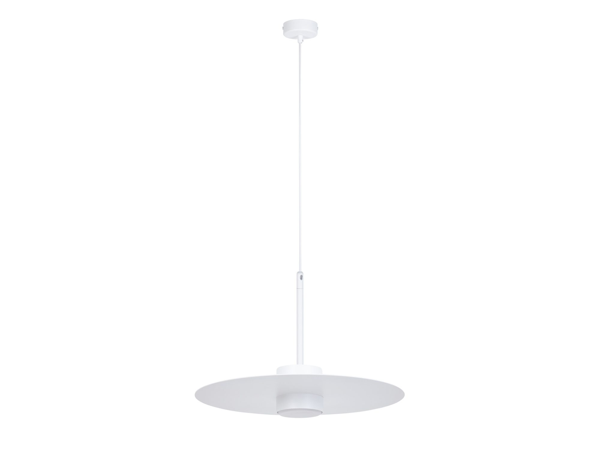 Lampa wisząca Charlie L biała z okrągłym metalowym kloszem, cała oprawa