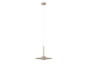 Miniaturka 3 - Lampa wisząca Charlie L ciepły beż z płaskim okrągłym kloszem