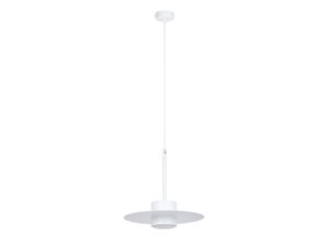 Miniaturka 1 - Lampa wisząca Charlie M biała z metalowym kloszem na białym tle