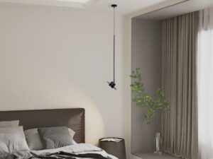Miniaturka 4 - Czarna lampa wisząca Charlie M w aranżacji sypialni