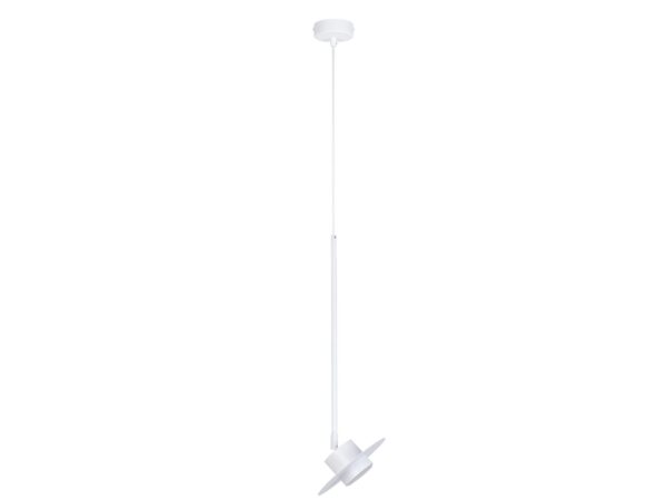 Lampa wisząca Charlie S biała, całe zawieszenie i ruchomy klosz