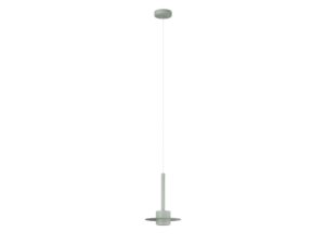 Miniaturka 4 - Lampa wisząca Charlie S w kolorze szałwii, cała oprawa na białym tle.